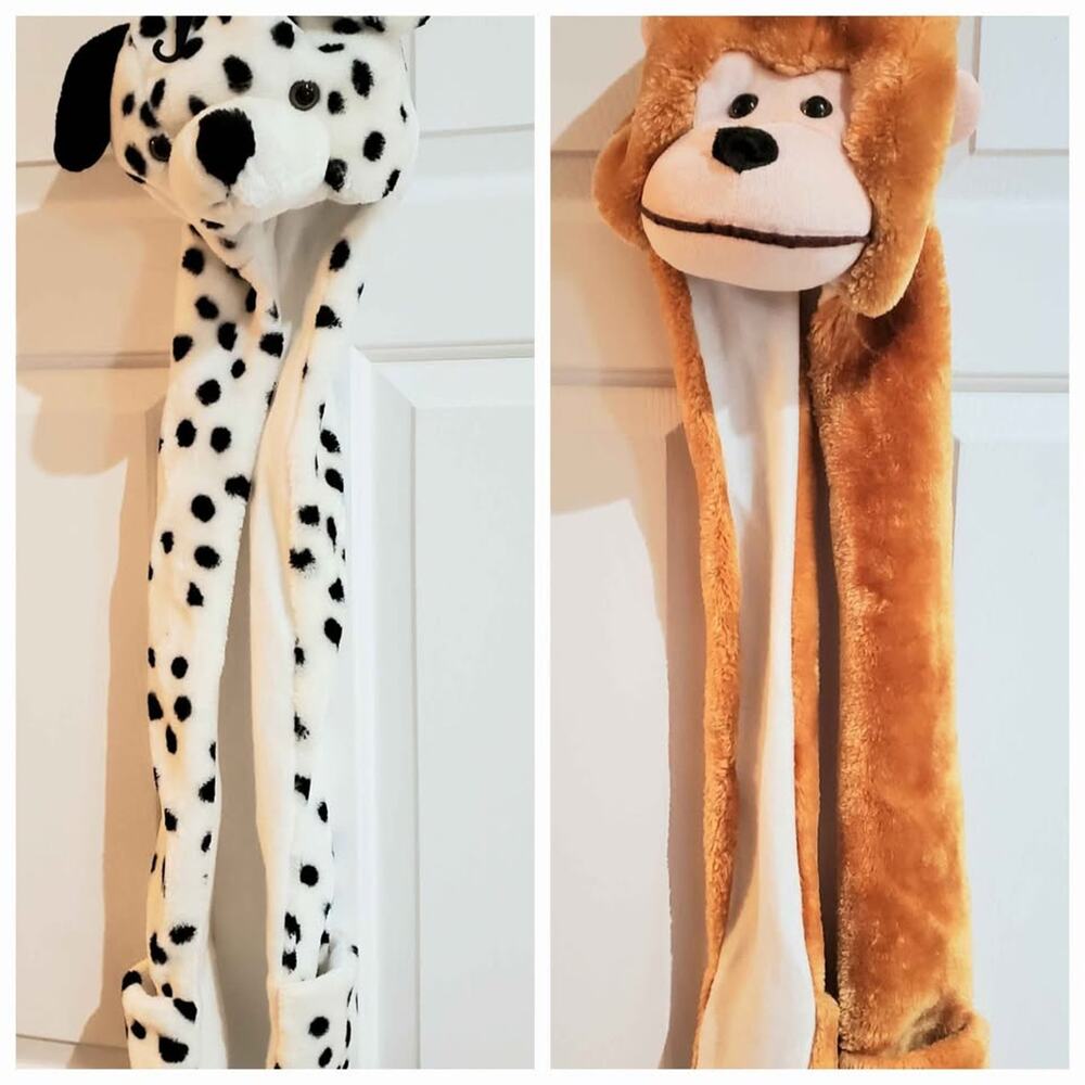 Kids Animal Hat Scarf Hand Pockets Combo- set of 2